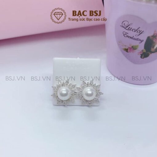 Bông tai bạc nữ cá tính bạc ta cao cấp. Bạc BSJ