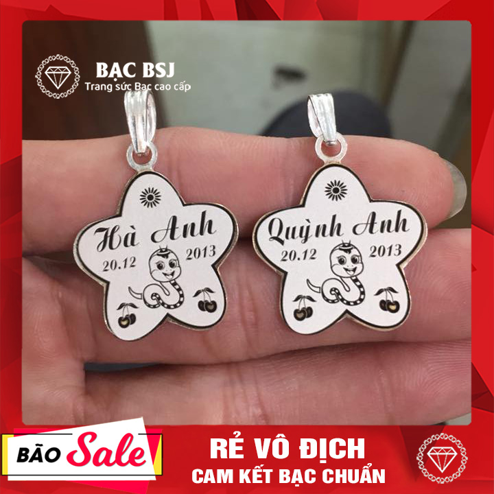 Mặt dây chuyền bạc cho bé trai hình ngôi sao Mặt dây chuyền bạc cho bé trai hình ngôi sao