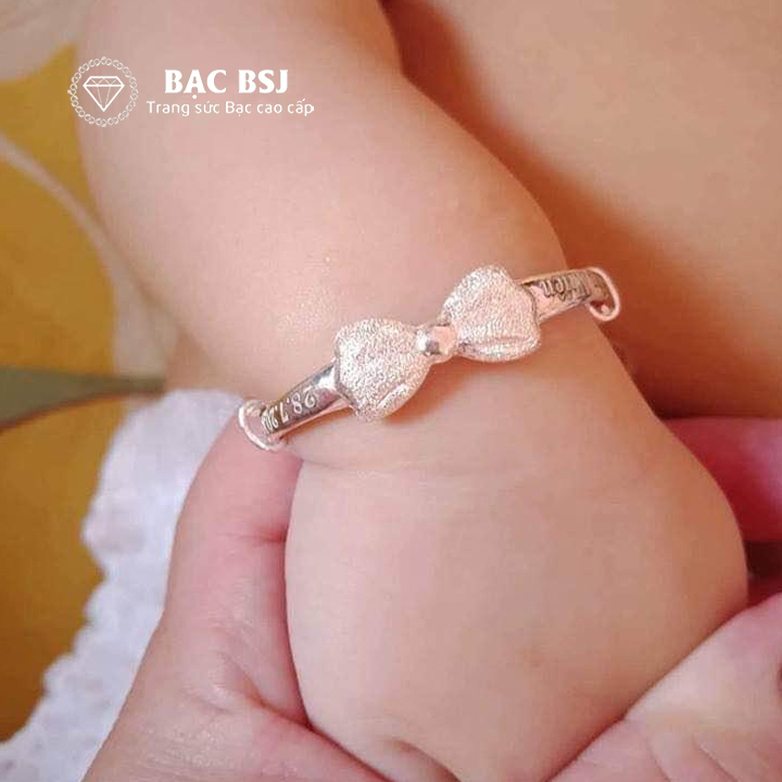 Lắc tay bạc cho bé gái từ sơ sinh đến 3-4 tuổi bạc S990 cao cấp