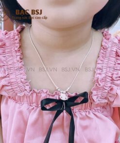 Dây chuyền bạc cho bé gái mặt hello kitty chất liệu bạc ta cao cấp. Bạc BSJ