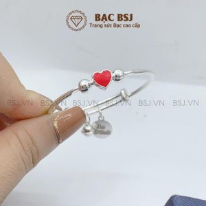 Lắc bạc cho bé đầy tháng khắc tên theo yêu cầu bạc ta S990 cao cấp