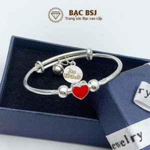 Lắc chân bạc cho trẻ sơ sinh bạc S990 cao cấp khắc tên theo yêu cầu