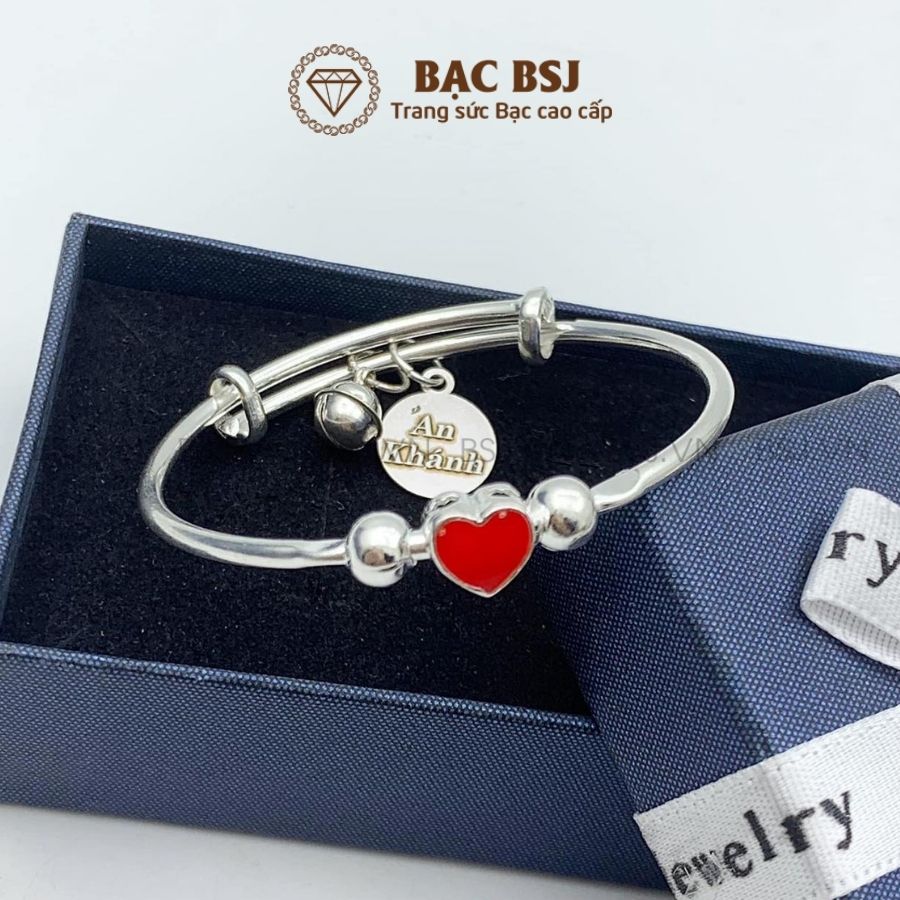 Lắc chân bạc cho trẻ sơ sinh bạc S990 cao cấp khắc tên theo yêu cầu