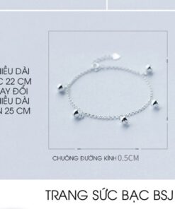 Lắc chân nữ bạc charm chuông bạc S925 cao cấp