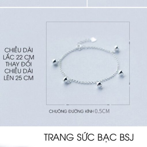 Lắc chân nữ bạc charm chuông bạc S925 cao cấp