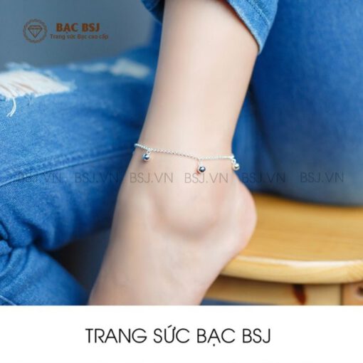 Lắc chân bạc dành cho nữ bạc S925 cao cấp sáng bóng