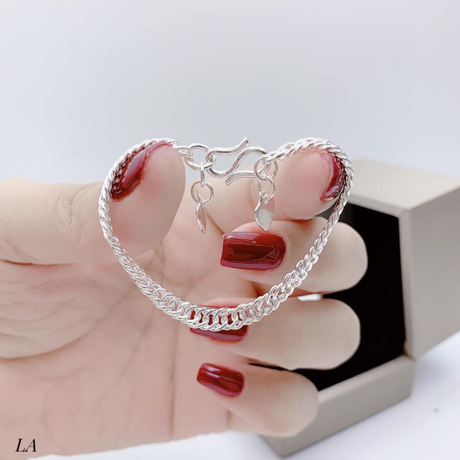 Lắc tay bạc trẻ em bạc ta cao cấp sáng bóng đảm bảo chất lượng